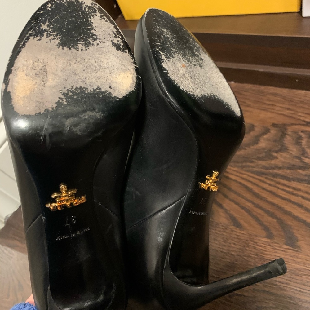 Prada Black Leather Booties with Box - Picture 4 of 8
